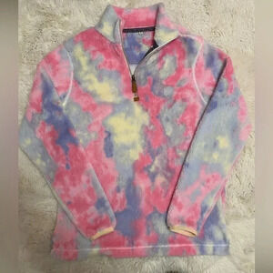 Tie Dye Sherpa half zip Pullover Size Small
